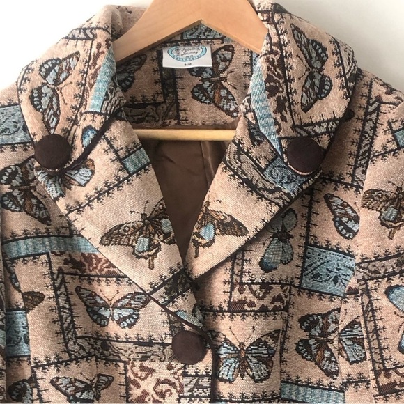 Isabella’s Journey Butterfly Print Tapestry Jacket S/M Boho Statement Blazer - Picture 4 of 13
